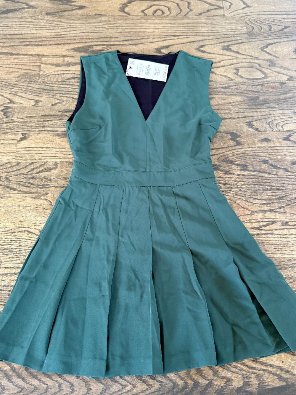 ZARA | Emerald Green Sleeveless Fit & Flare Midi Dress Size S NWT $59